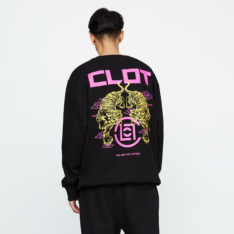 CLOT Sweatshirts Black Crew Neck Moderate Heavyweight