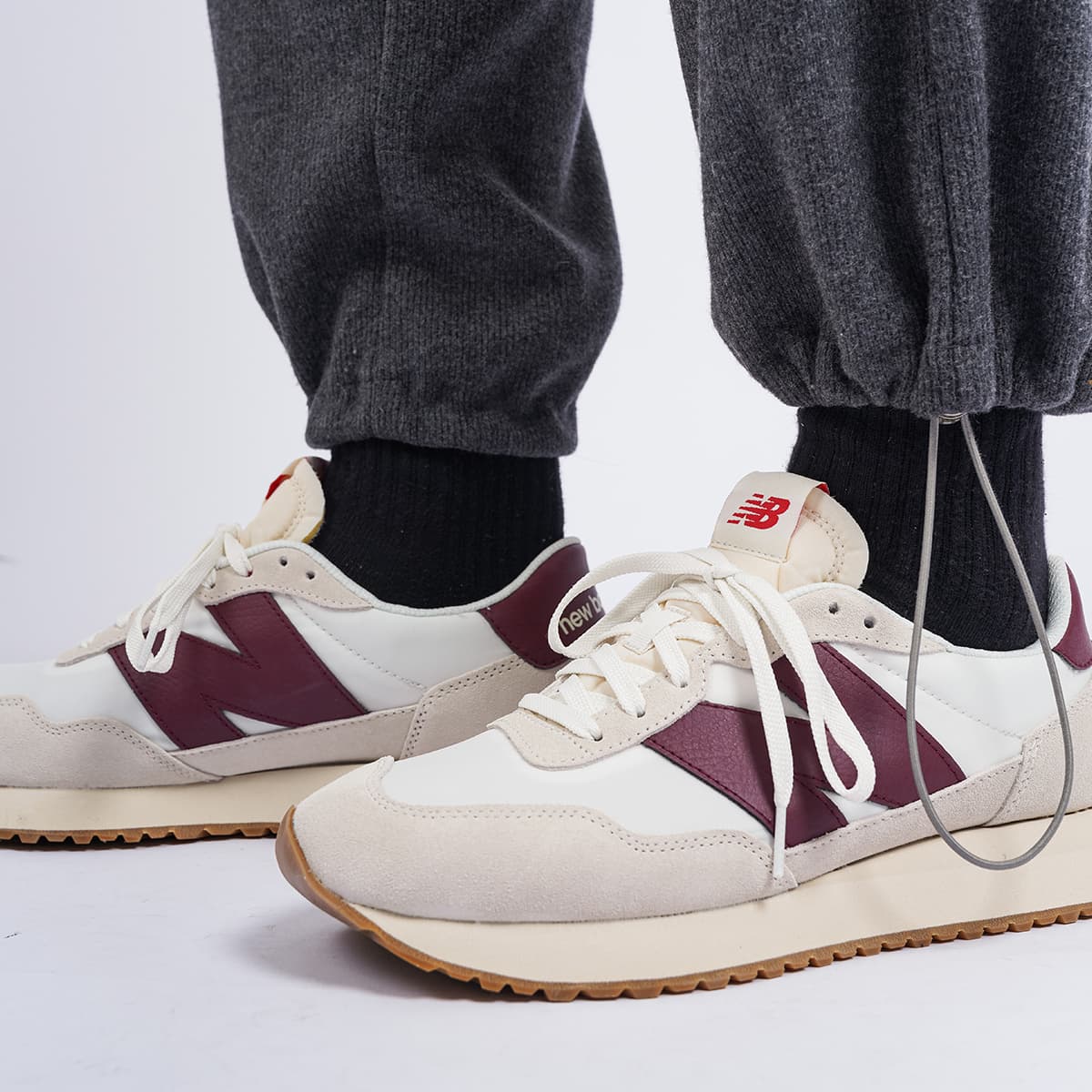 New Balance 237 White Burgundy