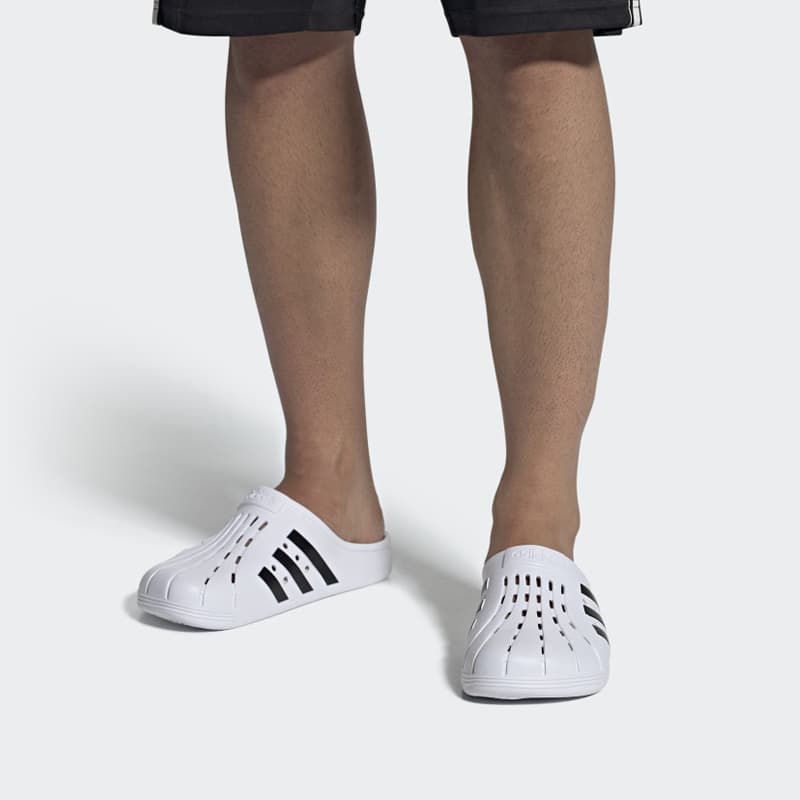 Adidas ADILETTE CLOGS Slippers White Black