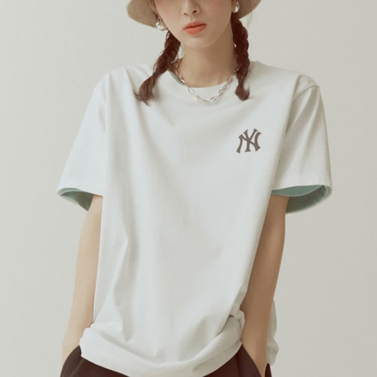 MLB New York Yankees TShirts White Crew Neck Moderate Straight Fit