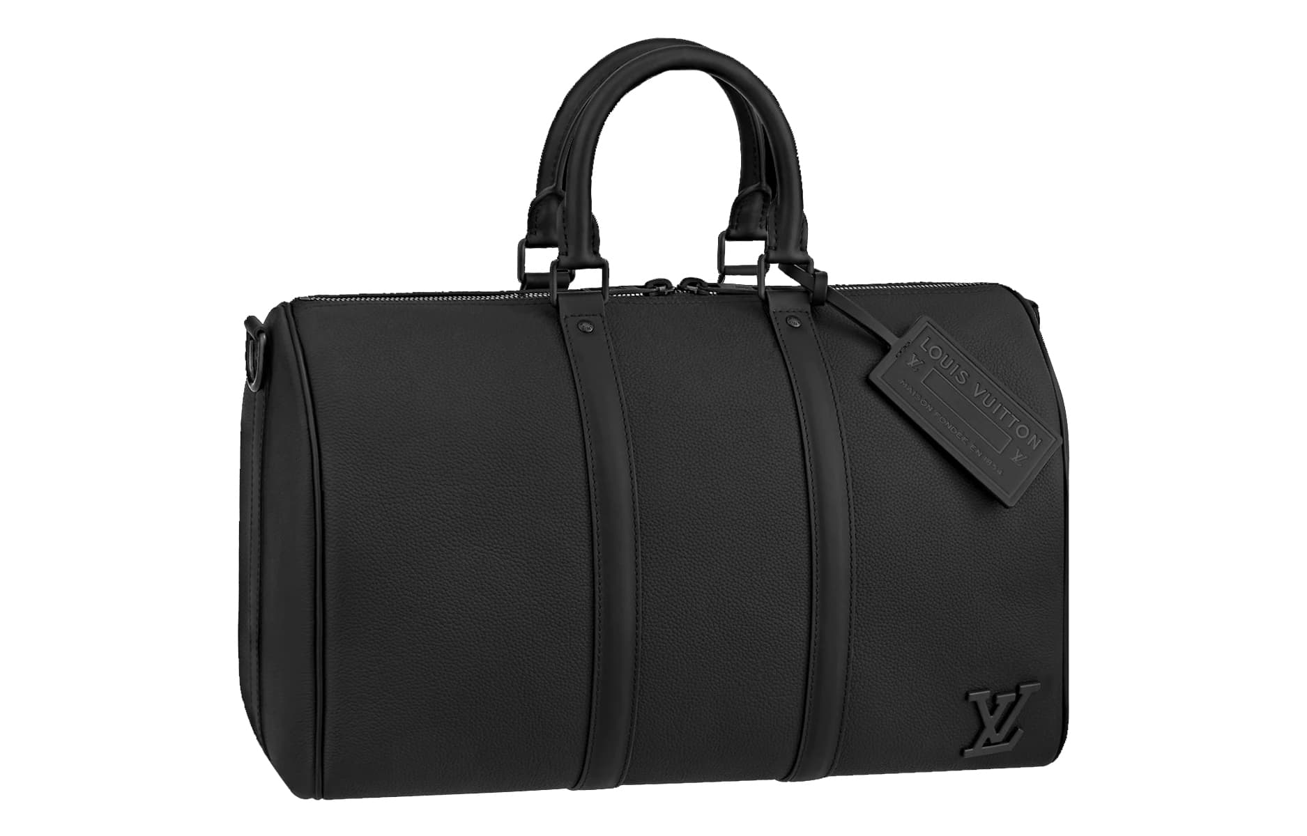 LOUIS VUITTON Keepall Aerogram Cow Travel Bag Crossbody One Shoulder Handbag Black