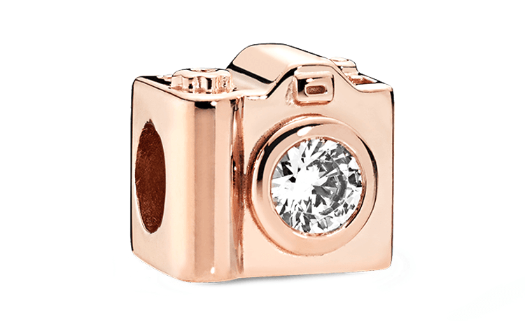Pandora Synthetic Cubic Zirconia, Copper Silver Alloy Pendants Rose Gold Rose Gold