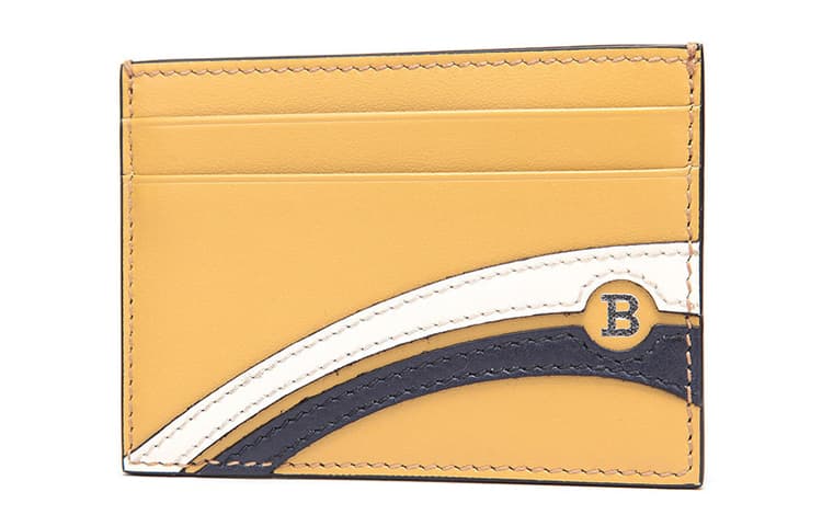 BALLY Stripes Card Holder Card Holder Golden Sand