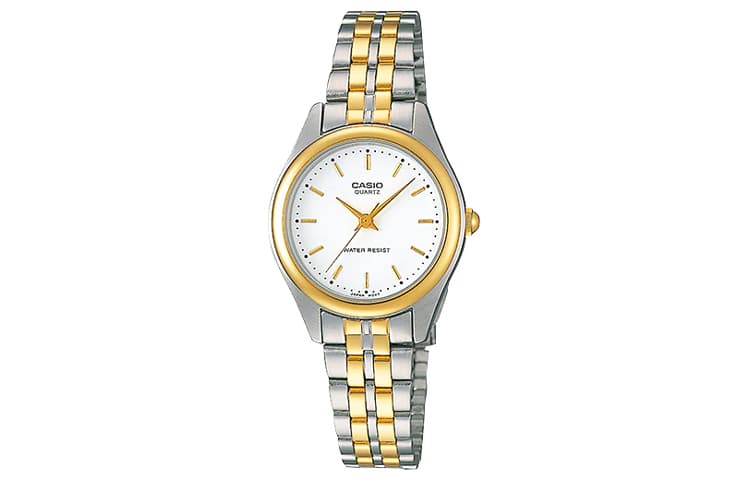 CASIO Standard Series White Watch LTP1129G7A Gold/Silver Case