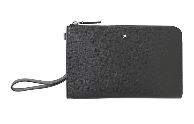 MONTBLANC Zip Closure Clutch Small Dark Gray