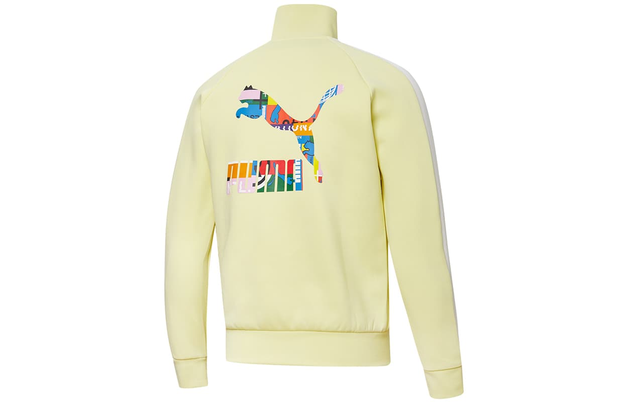 PUMA Jackets Yellow Stand Collar Moderate Straight Fit