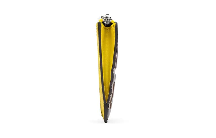 FENDI Calfskin Coin Purse Card Holder, Clutch Yellow