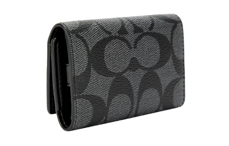 COACH Key Case PVC Key Pouch Black