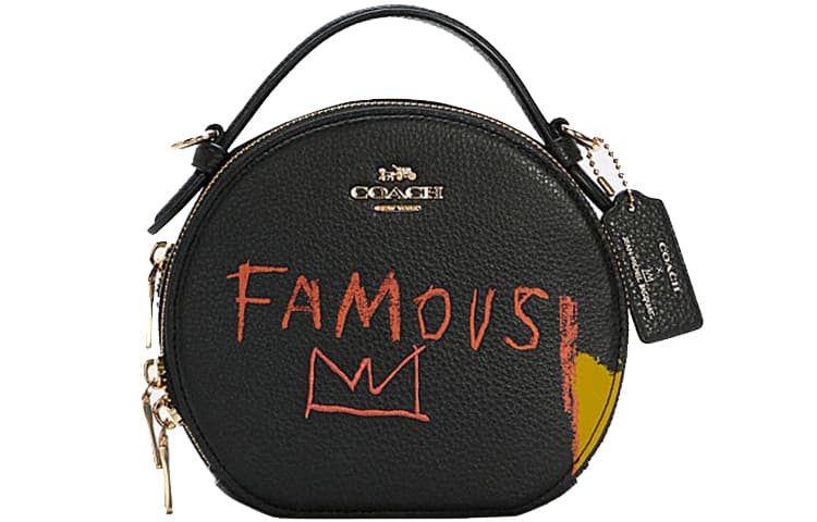 COACH Basquiat Collaboration Canteen Handbag, Crossbody Bag Small Black Basic Set (Bag+Dust Bag)