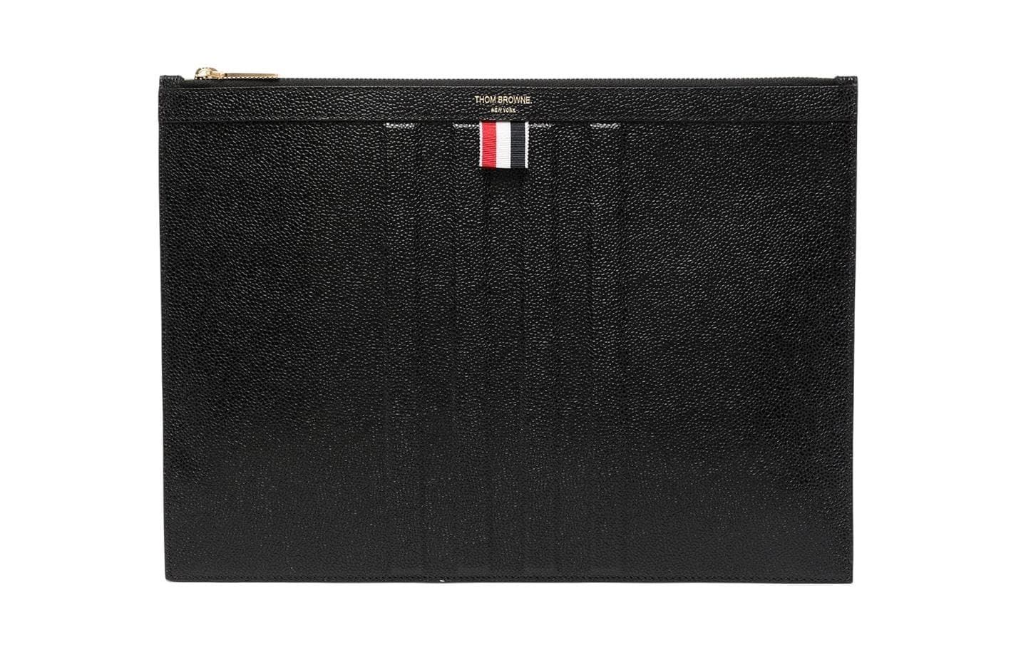 THOM BROWNE· Pebble Texture Calfskin Briefcase Medium Black Box(Basic Set+Box)