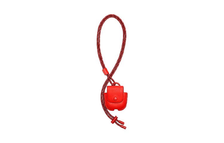 COACH Lanyard Cow Earphone Case Orange Red Orange Red