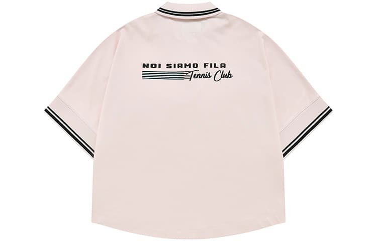FILA FUSION Polo Shirts Dirty Peach Pink Polo Collar Moderate Straight Fit