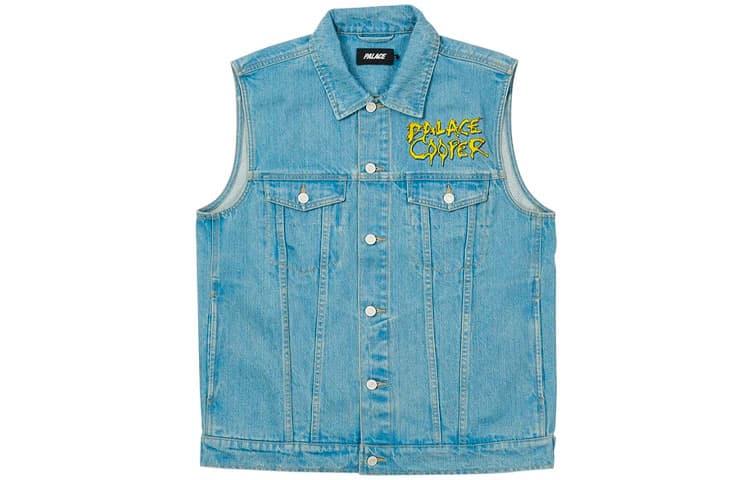 PALACE Vests Blue Lapel Moderate Straight Fit