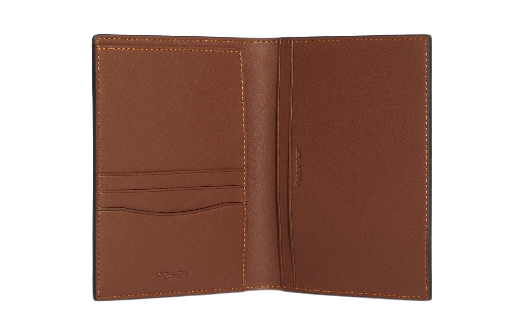 COACH Passport Case Coated Canvas Wallet, Card Holder, Passport Holder Mini Brown With Rainbow