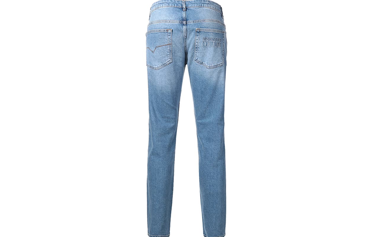 VERSACE JEANS COUTURE Cotton Tapered Jeans Light Blue