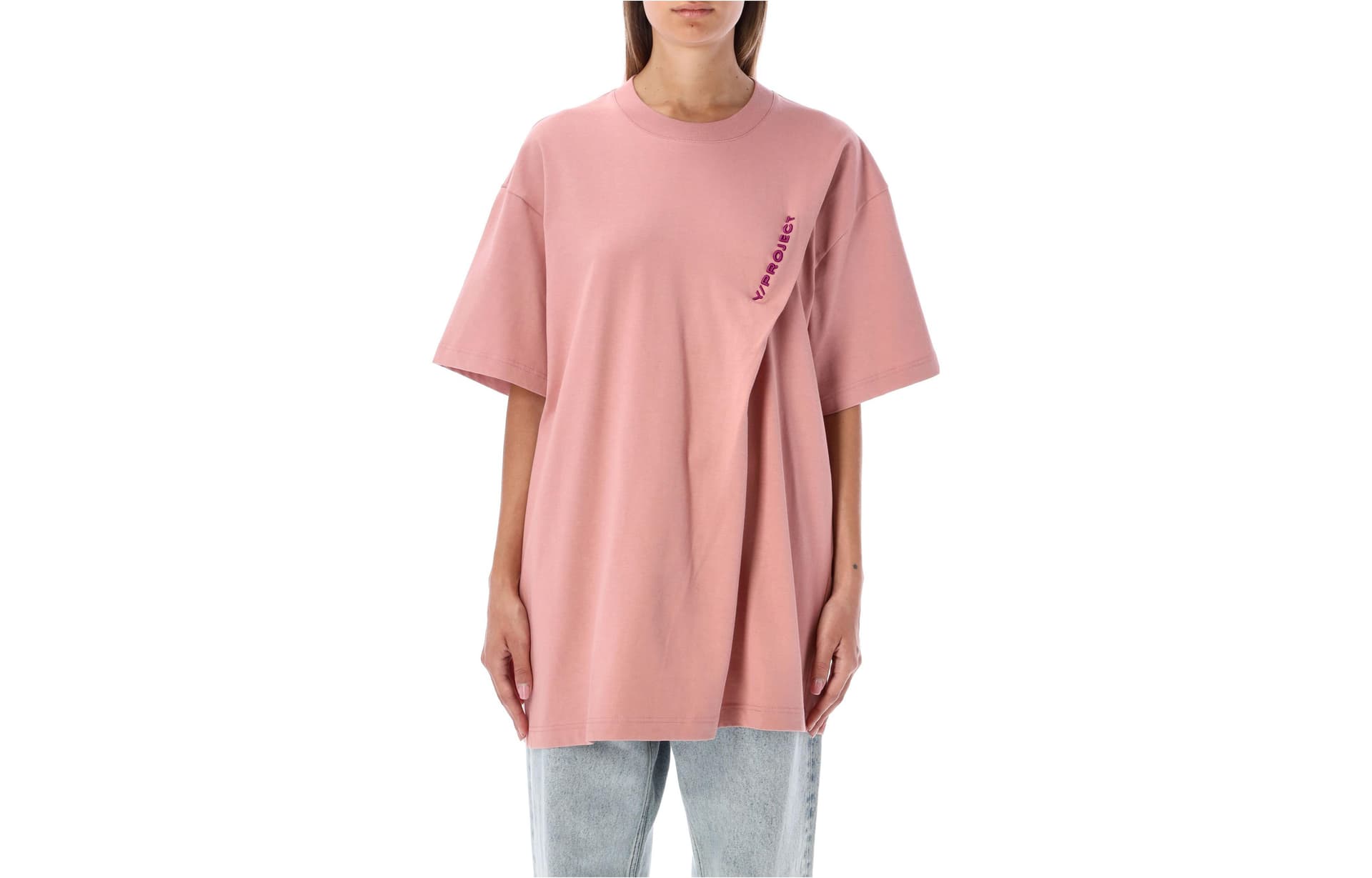 Y/Project T Shirts Pink Crew Neck Straight Fit Pink