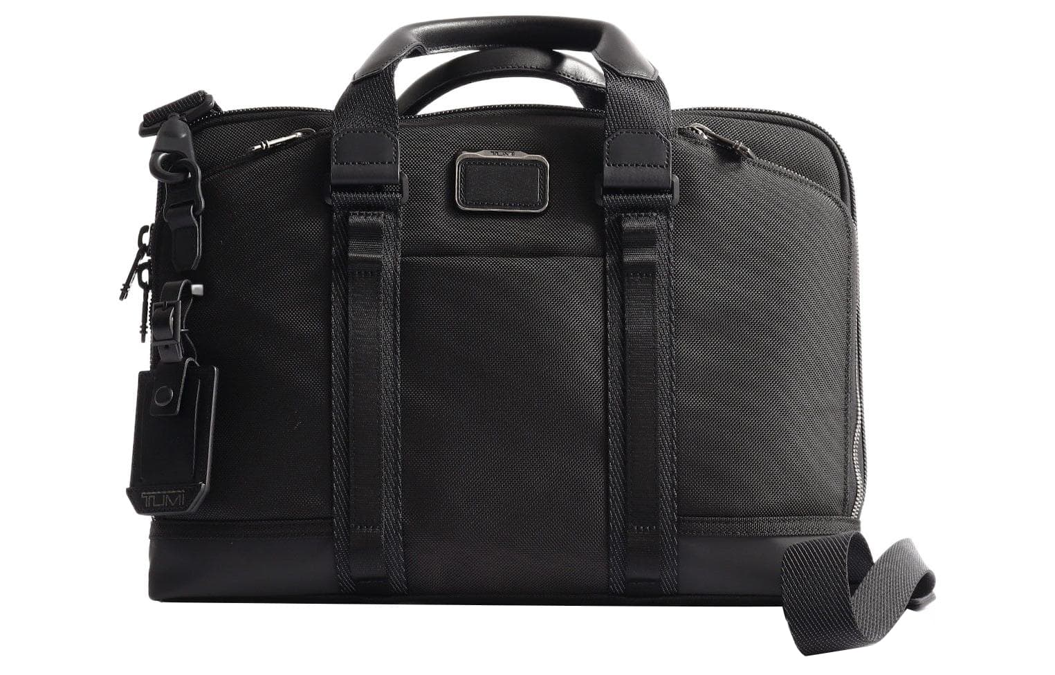 TUMI Alpha Bravo Ballistic Nylon With Laptop Bags Briefcases Black Basic Set (Bag+Tag)