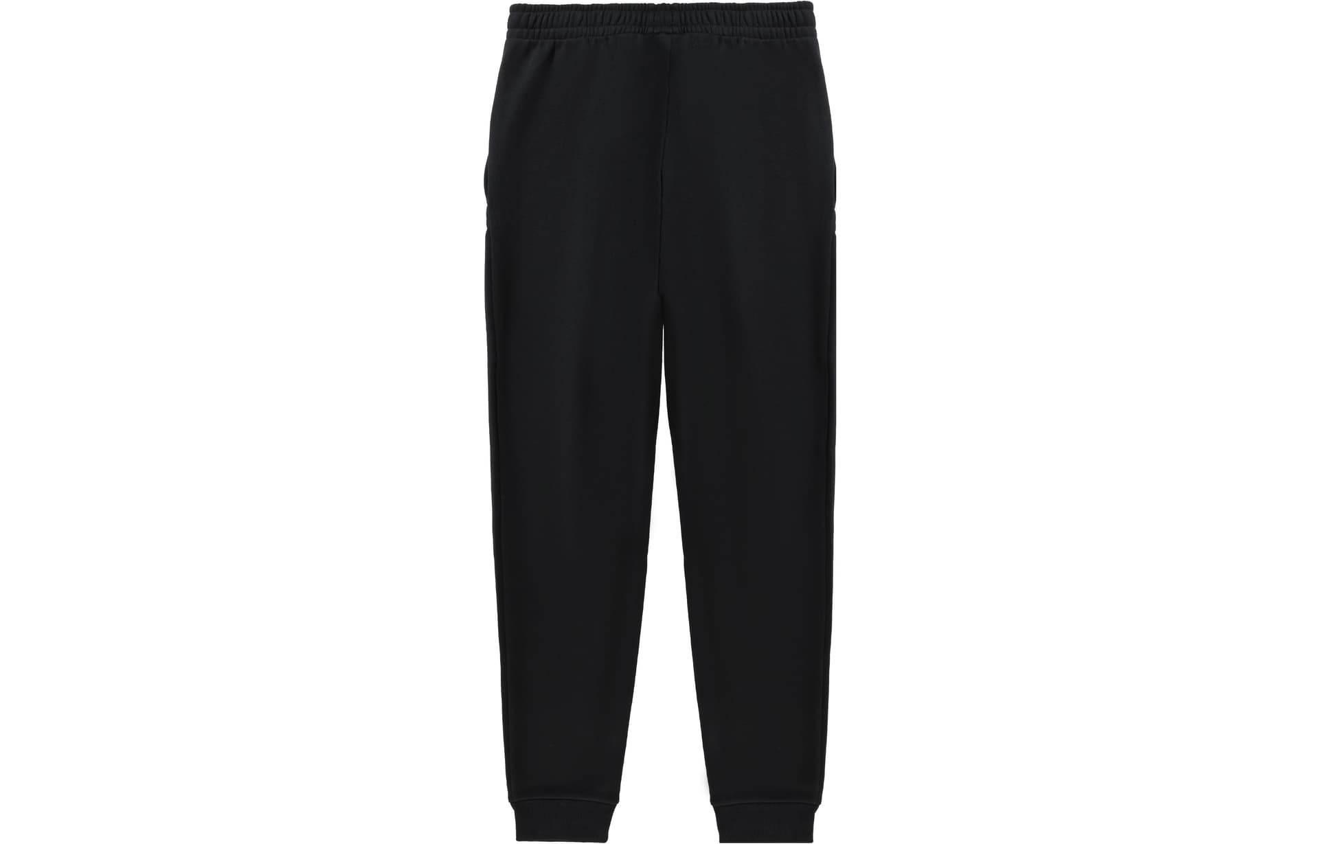 Li Ning Table Tennis Logo Print Solid Color Elastic Cuff Fleece Lined Knitted Sweatpants Black