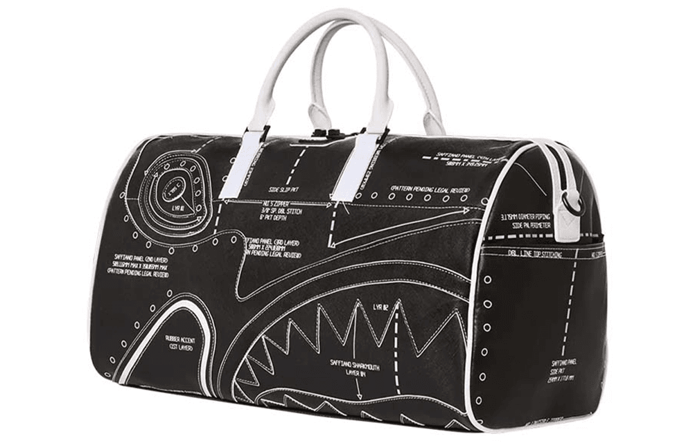 SPRAYGROUND PVC Travel Bag, Shoulder Bag, Handbag Medium Black