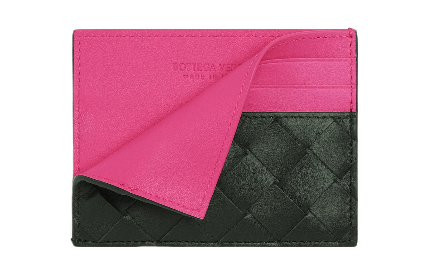Bottega Veneta Cow Card Holder Pink/Black