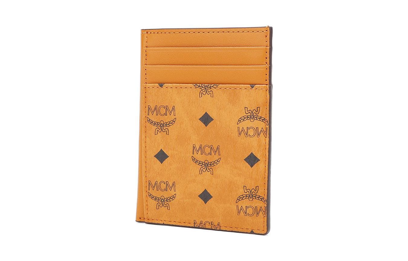 MCM Coated Canvas Card Holder Business Card Holder Card Holder Mini Cognac