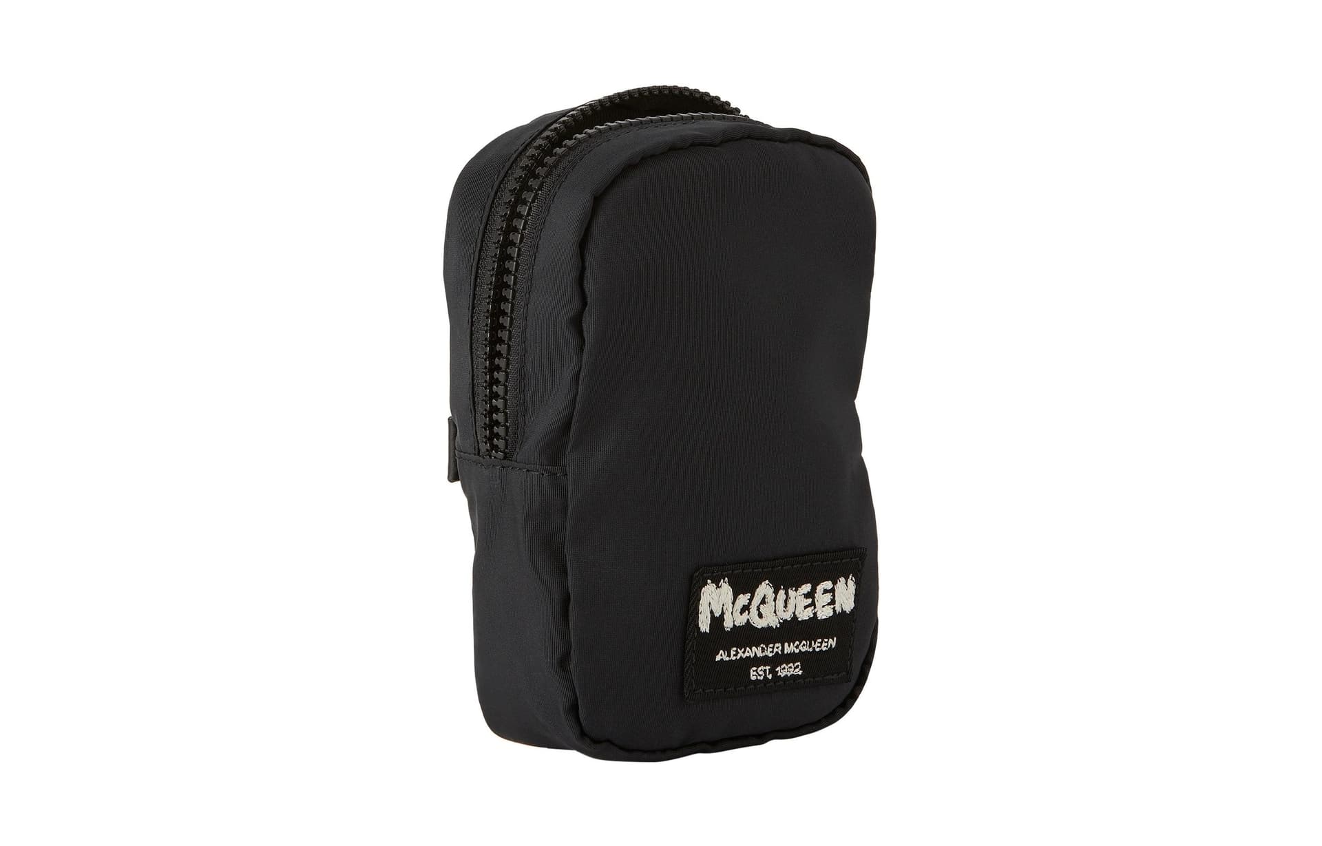 Alexander McQueen Nylon Charm Bag Earphone Case Mini Black