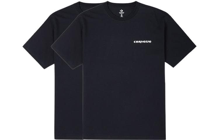 Converse T Shirts 2 Pack Black Crew Neck Moderate Straight Fit 2 Pack (Black)