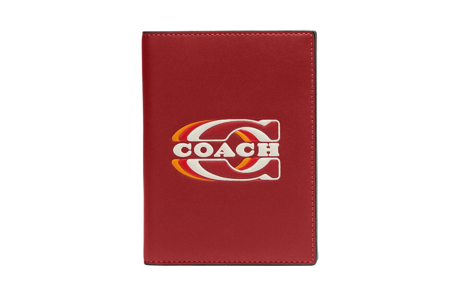 COACH Smooth Calfskin Passport Holder Mini Red Red