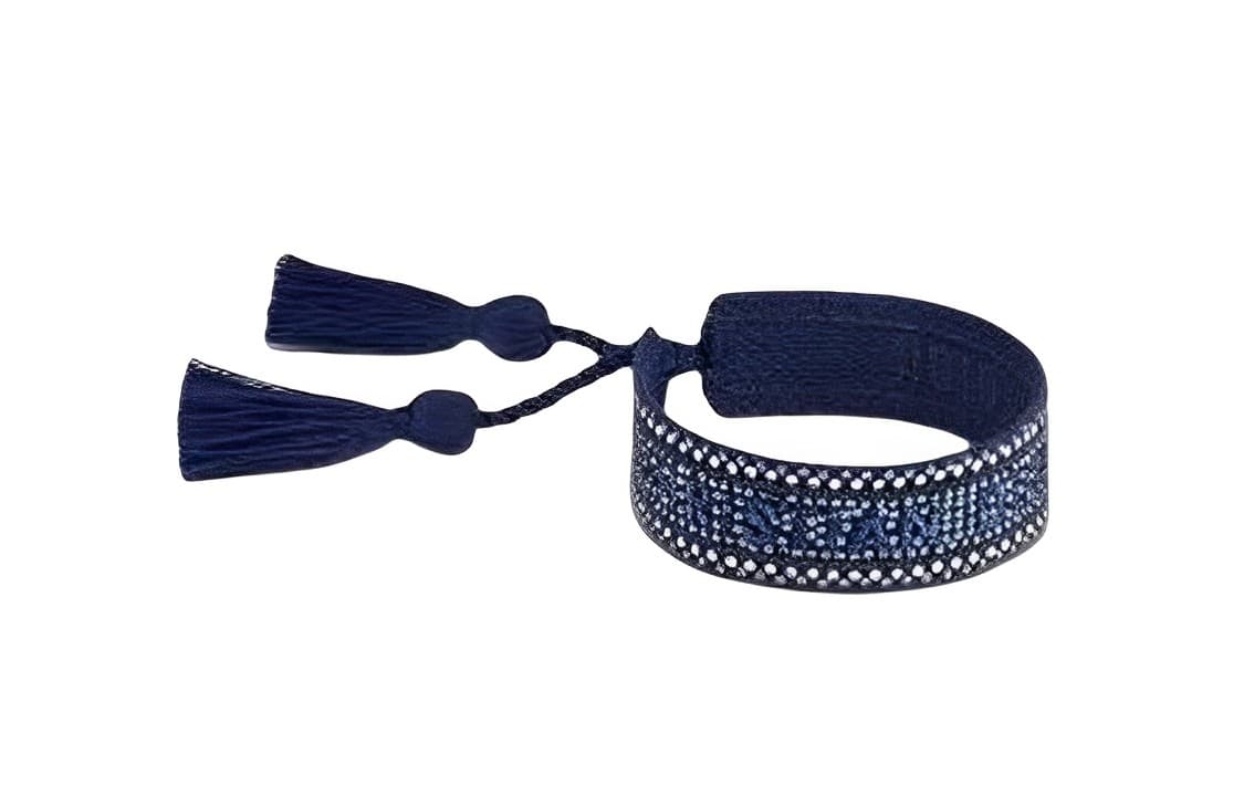 DIOR Logo Embellished Bracelet Blue