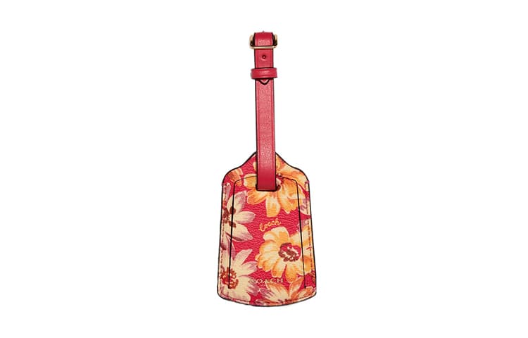 COACH Artificial Pendant Luggage Tag Red Yellow Multicolor