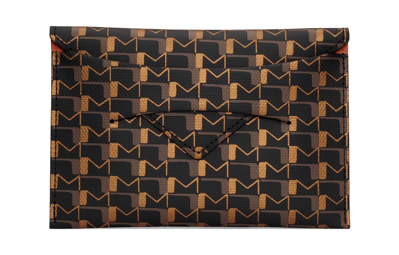 Moynat Canvas 1920 Canvas Envelope Bag Passport Holder Black/Brown Basic Set (Bag+Dust Bag)