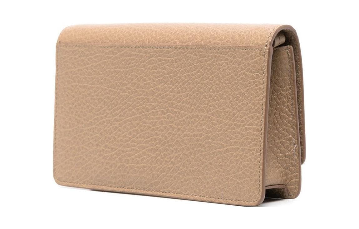 Maison Margiela Calfskin Crossbody Chain Wallet Sand Yellow