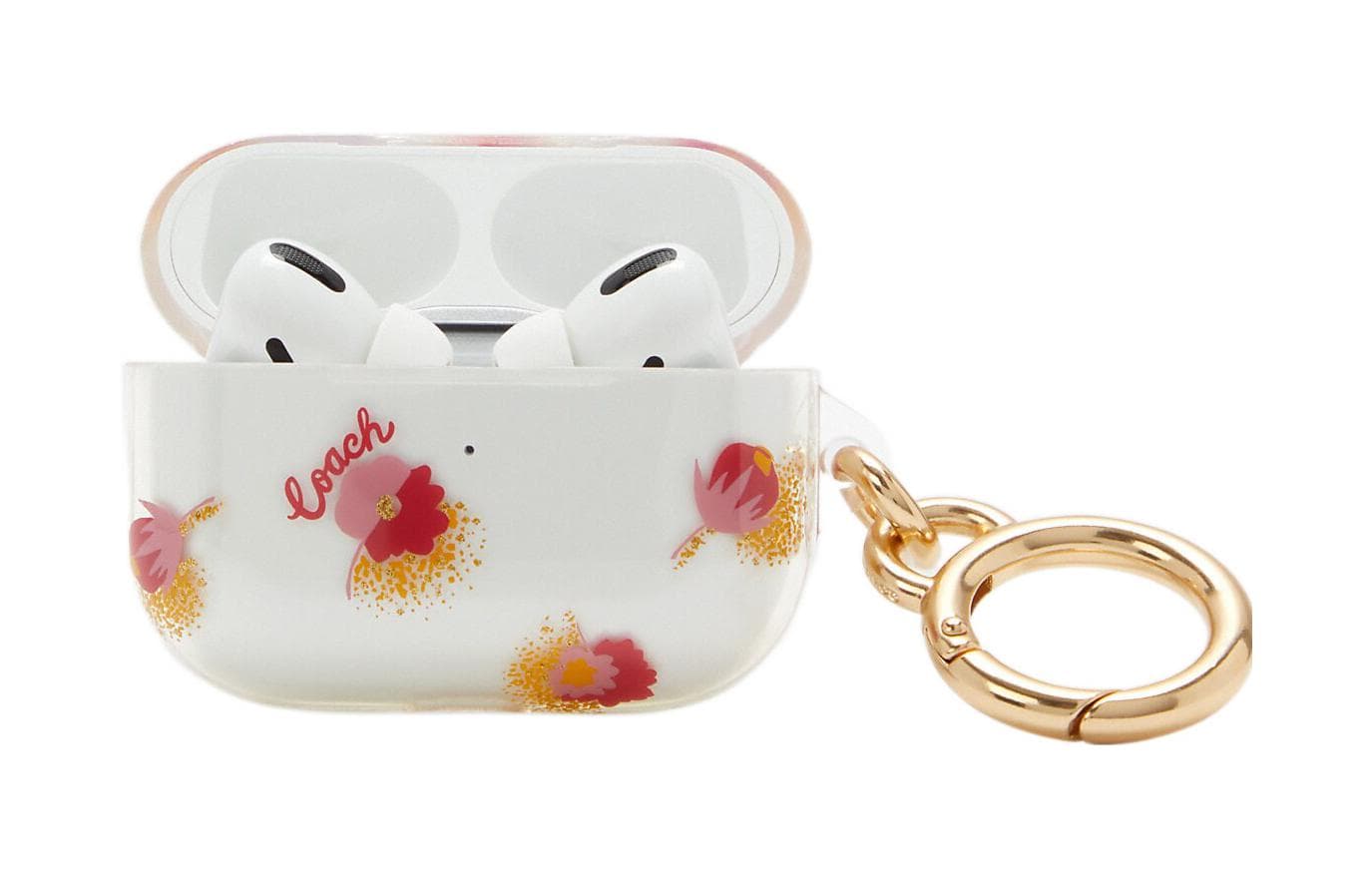 COACH Plastic Earphone Case Transparent & Red