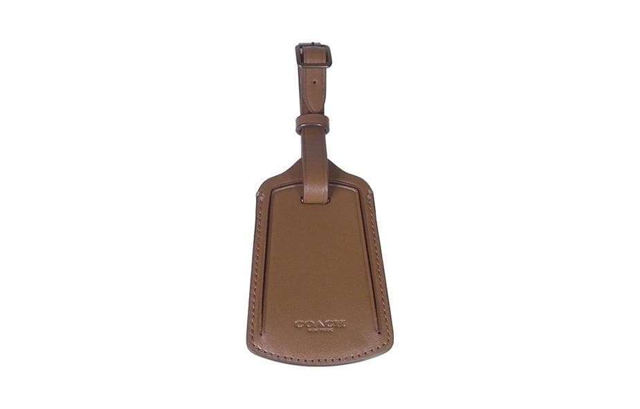 COACH Calfskin Luggage Tag Brown