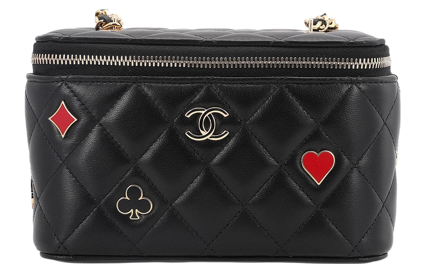 CHANEL Lambskin Box Bag, Shoulder Bag, Crossbody Bag, Makeup Bag Black Box(Basic Set+Box)