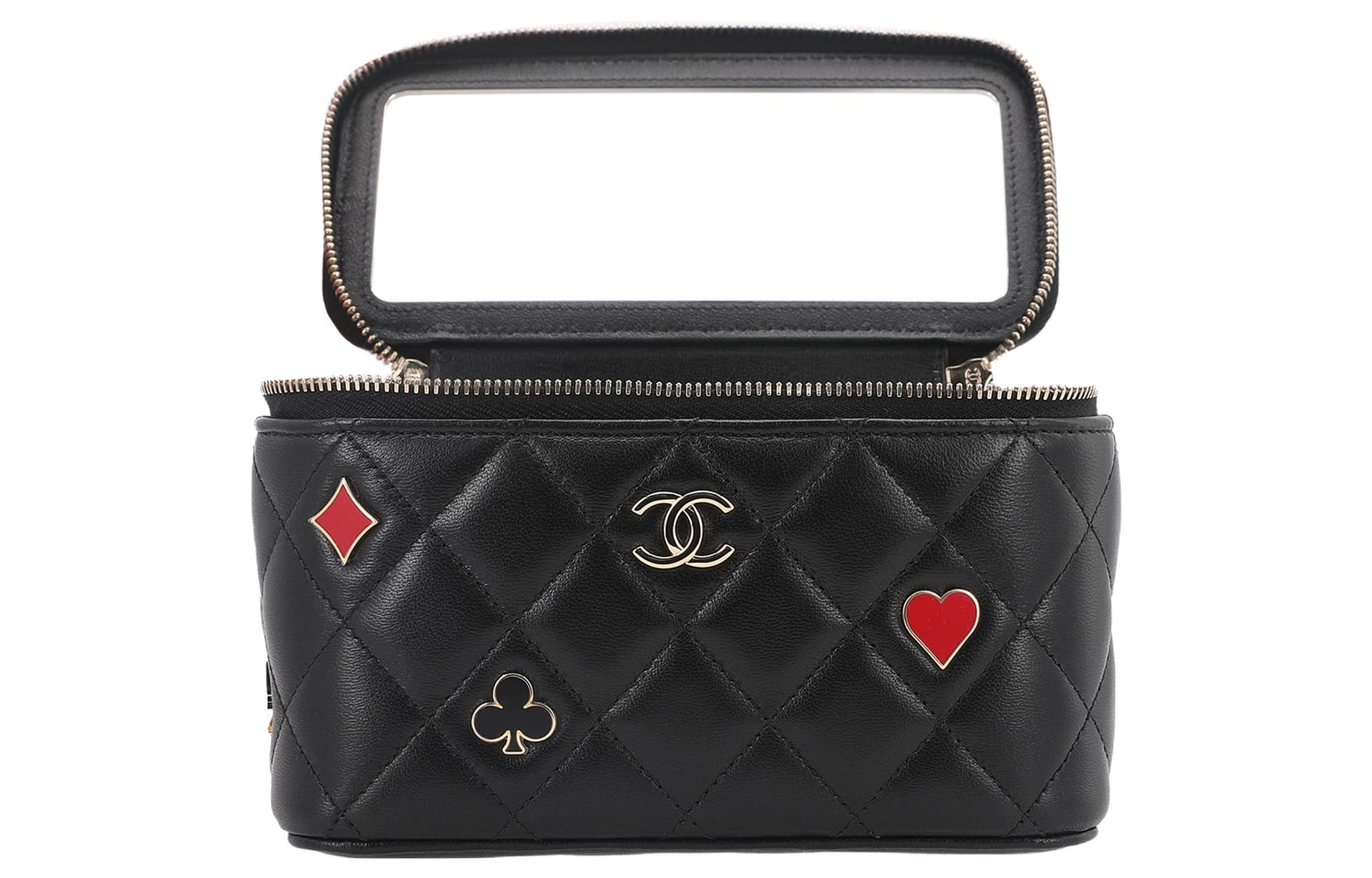 CHANEL Lambskin Box Bag, Shoulder Bag, Crossbody Bag, Makeup Bag Black