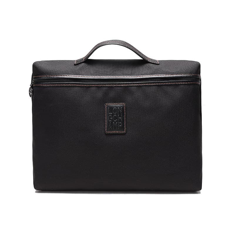 LONGCHAMP Boxford Fabric Clutch Briefcase Black Black