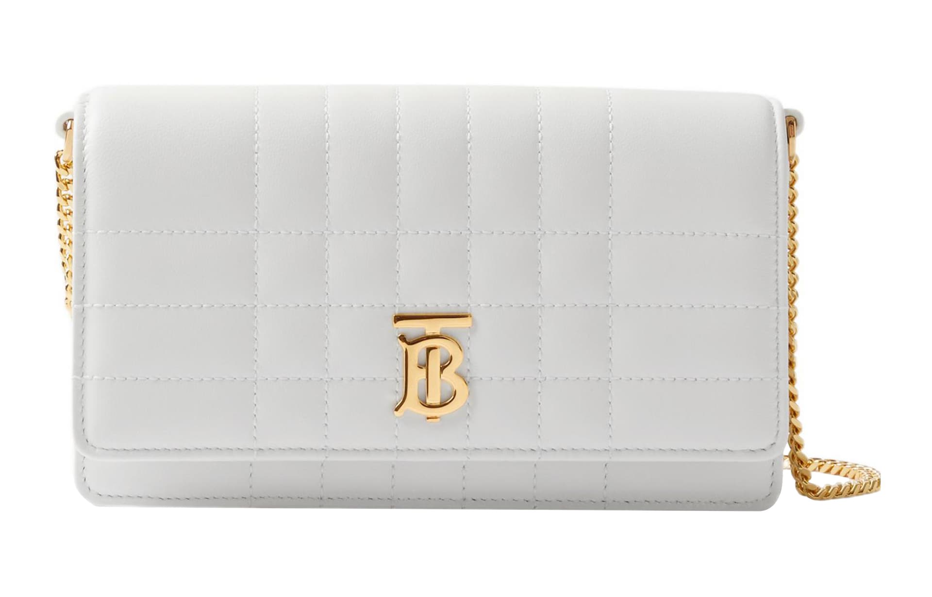 Burberry Lola Bag Lambskin One Shoulder Crossbody Clutch White Basic Set (Bag+Dust Bag)