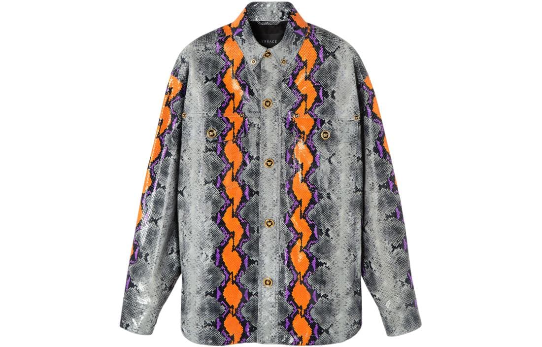 Versace snakeprint shirt jacket