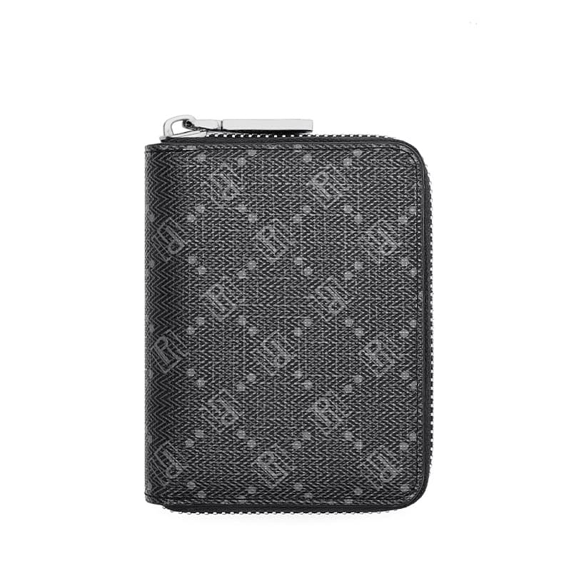 POLO PVC Coin Purse Trunk Bag Card Holder Small Dark Gray