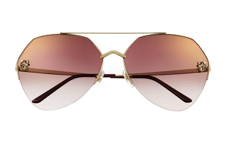 CARTIER Aviator Sunglasses Gold