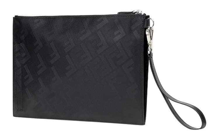 FENDI Calfskin Clutch Regular Black