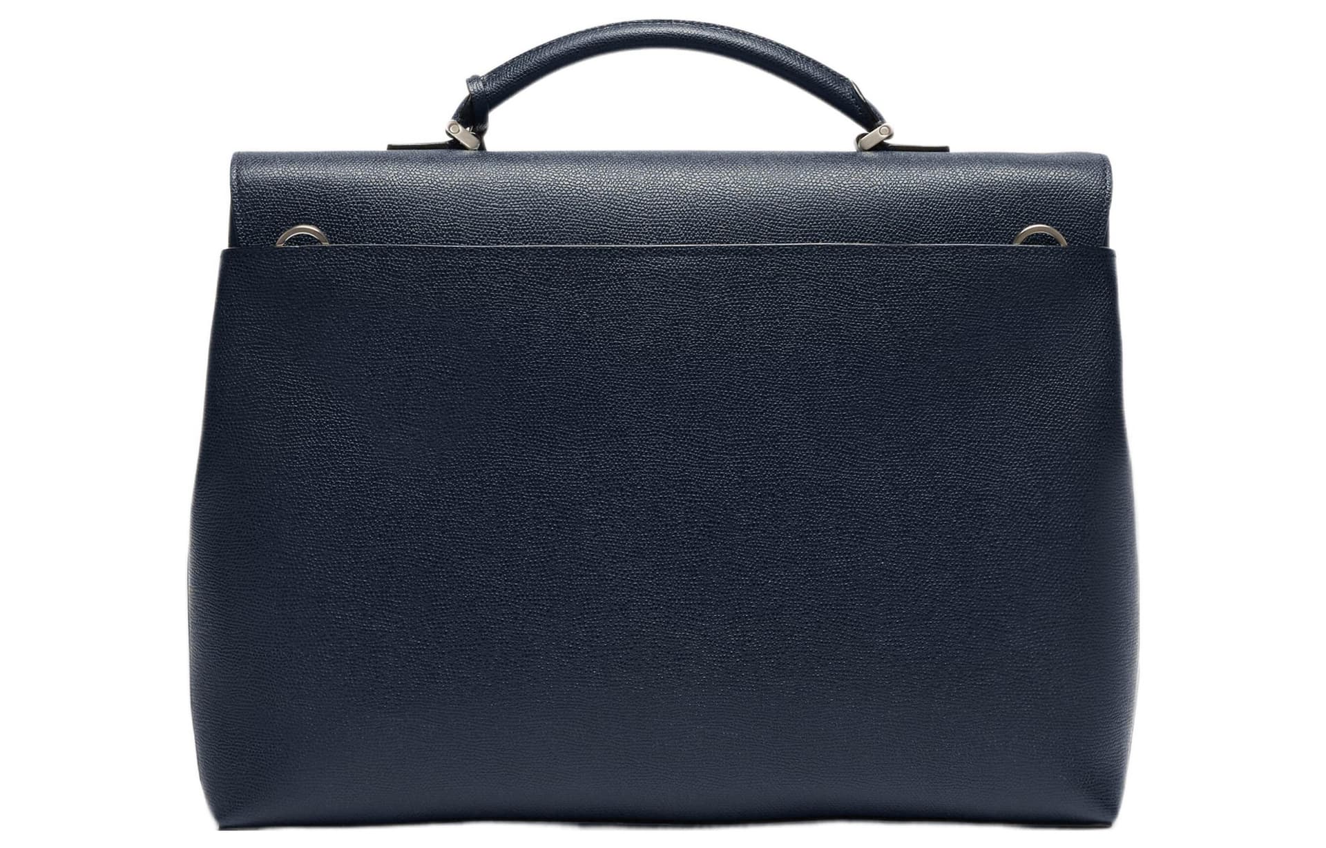 Valextra Calfskin Shoulder Bag, Crossbody Bag, Handbag, Briefcase Dark Blue