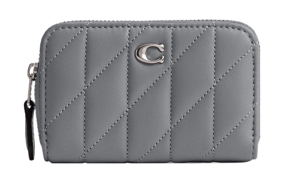 COACH Zip Around Nappa Wallet Regular Gray Basic Set (Bag+Dust Bag)