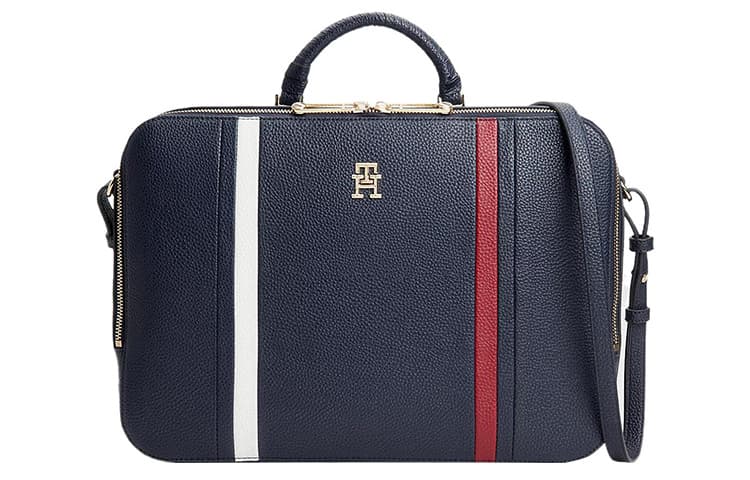Tommy Hilfiger Polyurethane Handbag, Shoulder Bag, Crossbody Bag, Laptop Bag Regular Space Blue Space Blue