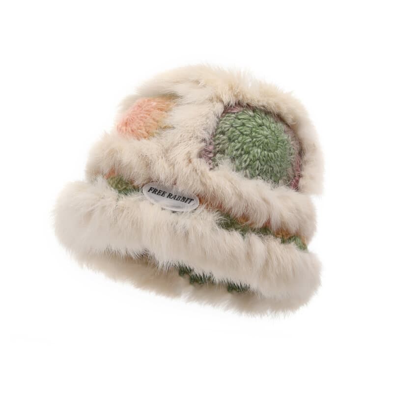 FREE RABBITⅡ Beanies Beige Frayed Edge