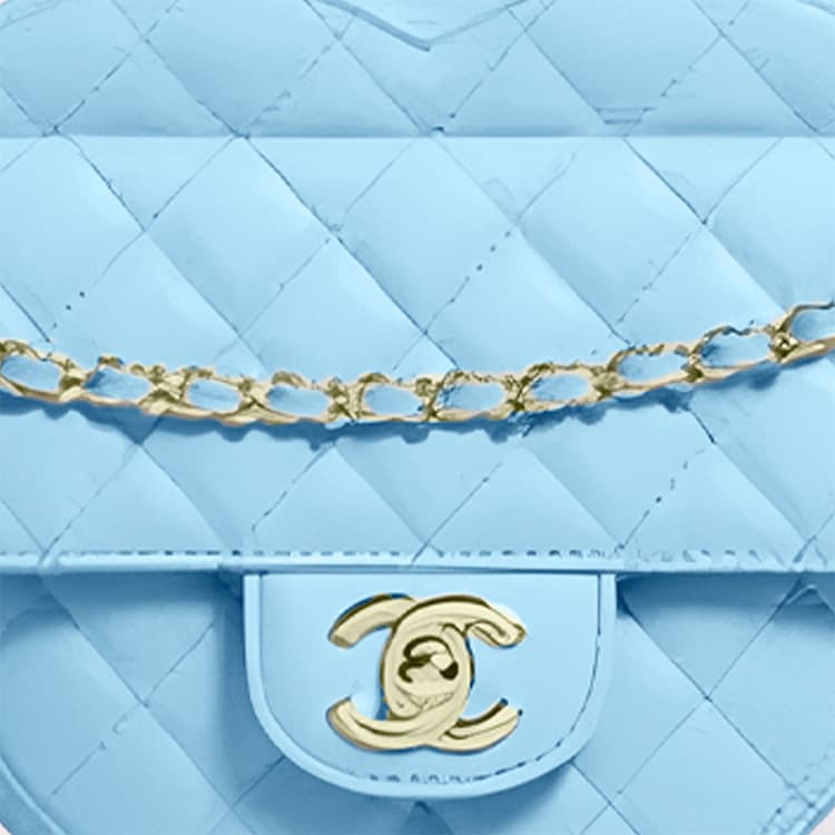 CHANEL Lambskin Shoulder Bag, Crossbody Bag Large Blue