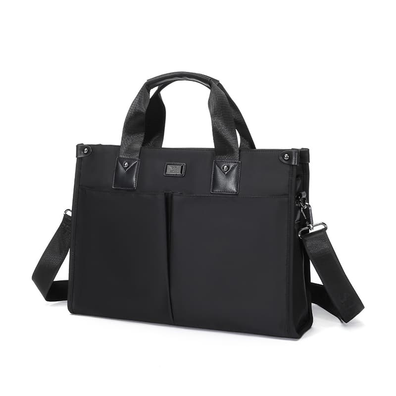 SEPTWOLVES Fabric+Artificial Briefcase, Shoulder Bag, Laptop Bag Medium Black