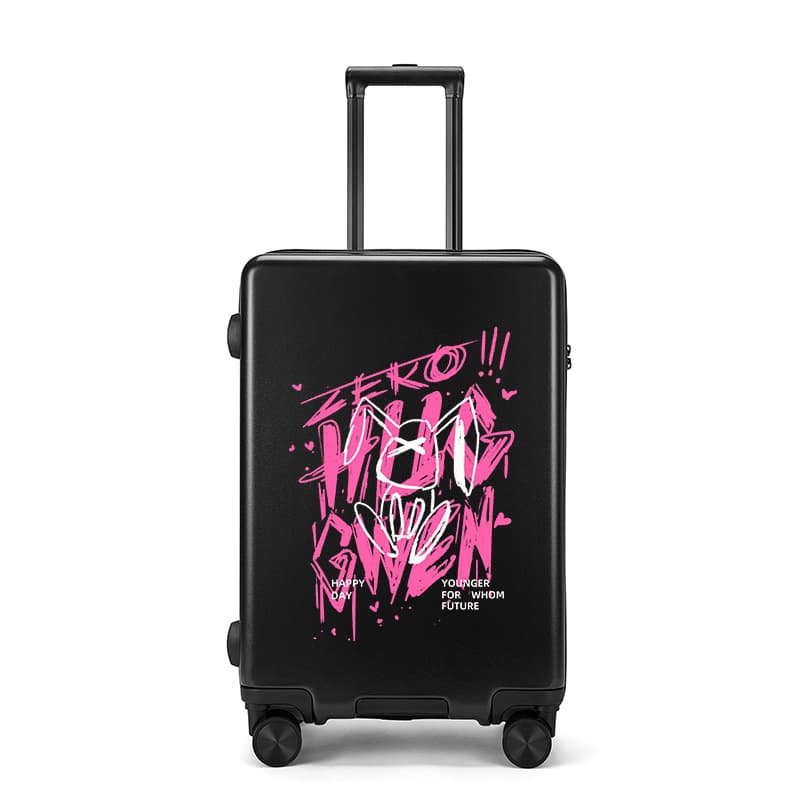 BLAN BUNNY ABS+PC Trolley Bag 20 Inch, 24 Inch, 26 Inch, 22 Inch White/Yellow/Black/Red Bzero rabbit (black)