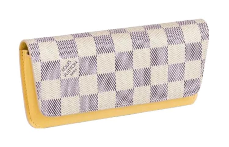 LOUIS VUITTON Canvas With Eyeglass Pouch Sky Blue Spelled Beige